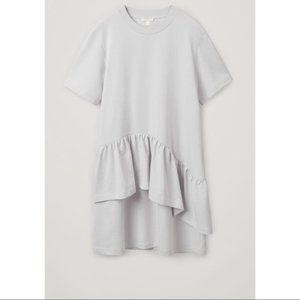 COS Dove Gray Peplum T-shirt Dress NWT